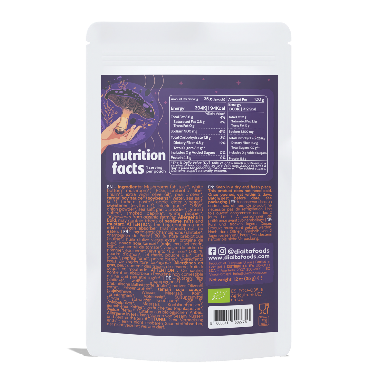 Bio-pflanzliches Schwarzer-Knoblauch-Pilz-Jerky