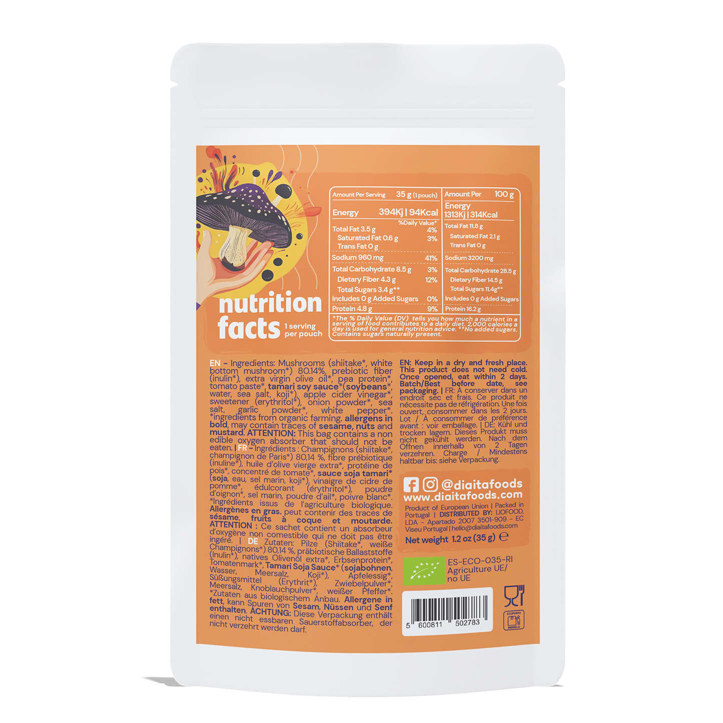 Bio-pflanzliches Teriyaki-Pilz-Jerky